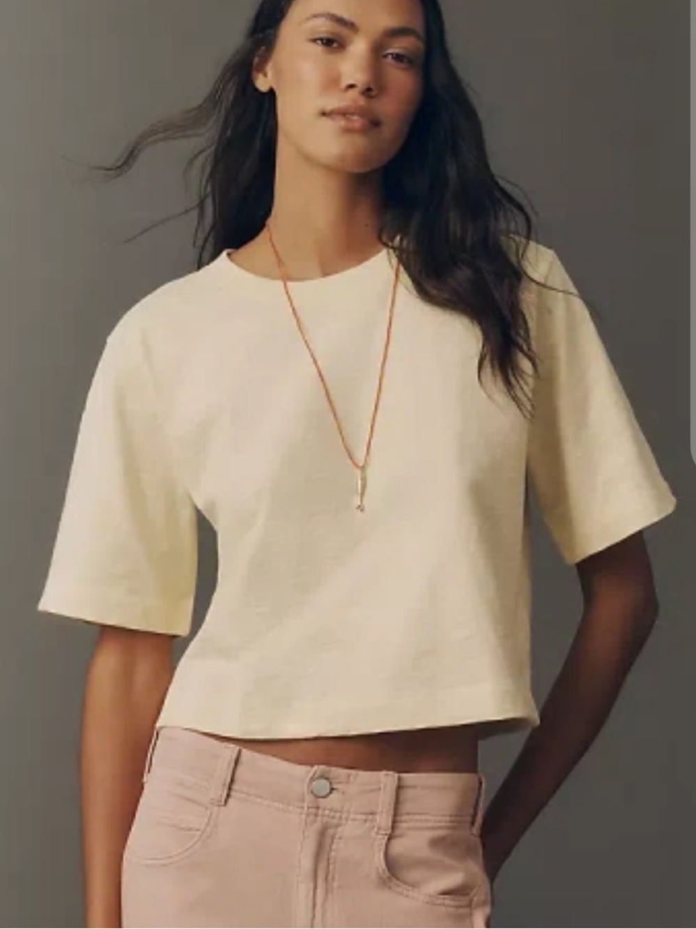 Maeve yellow Corey Crewneck boxy t-shirt, 100% cotton, Size Medium, NWT